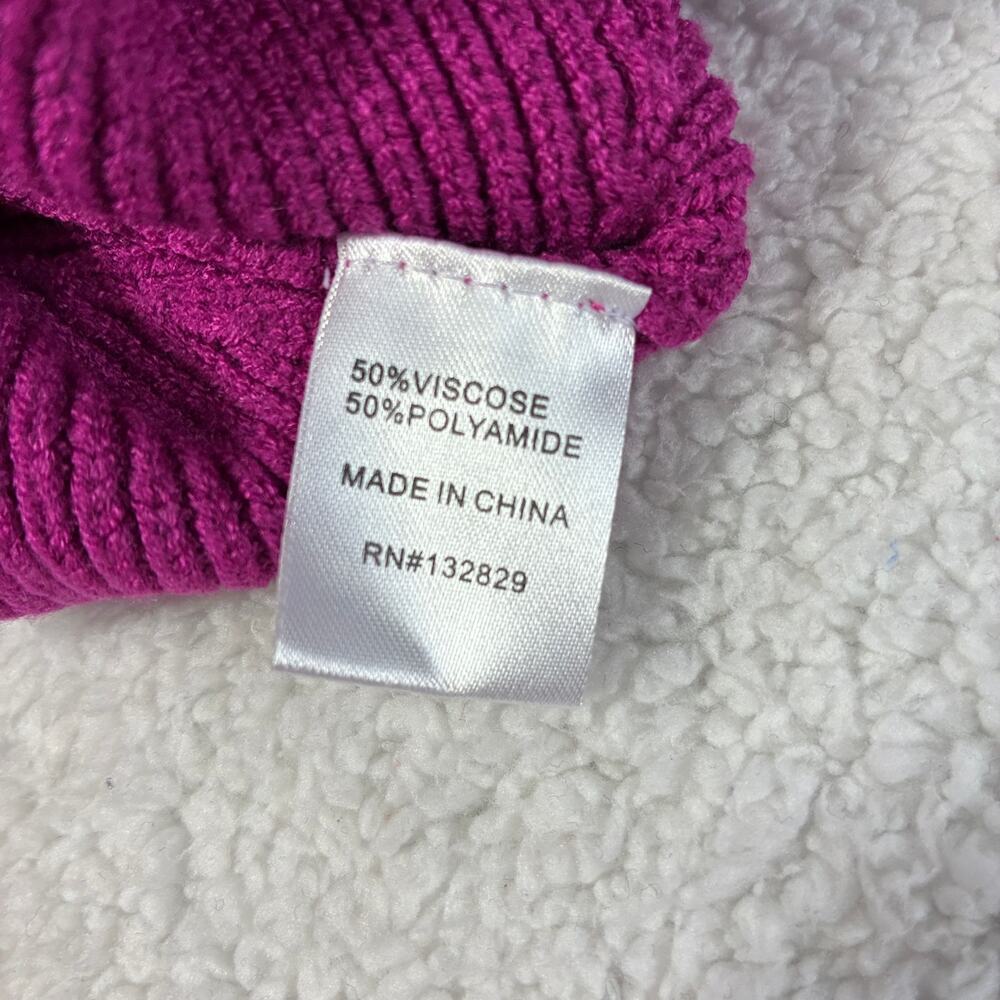 Revolve Superdown Cropped Sweater Small Fuchsia Hot Pink Ribbed Raglan Sleeves - Picture 6 of 7